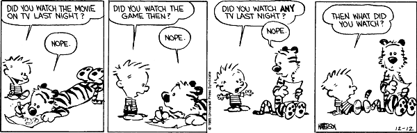 Calvin and Hobbes about TV (2)